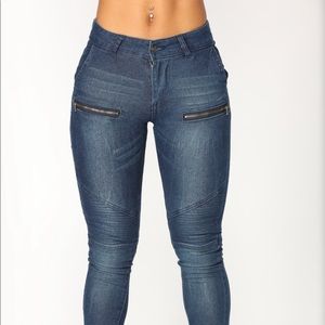 Vroom Vroom Moto Skinny Jeans - Dark Denim